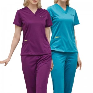 Anti-Wrinkle Women Nurse Scrub Sets Tops Pants Hospital Uniforms