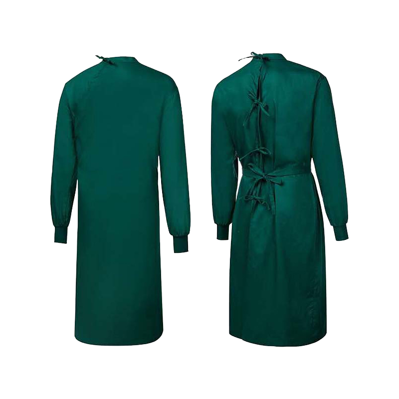 Factory Sale Cotton Dark Green Surgical Gowns Washable